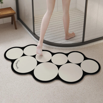 Tapis salle de bain en diatomite beige