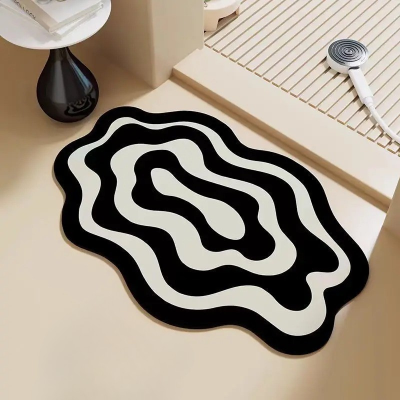 Tapis salle de bain semi circulaire, errer