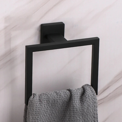 porte serviette salle de bain sans perçage, noir mate