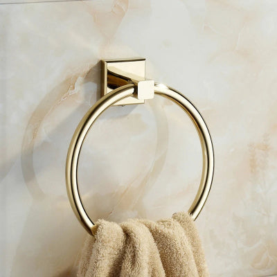 porte serviette en arnneaux, couleur or