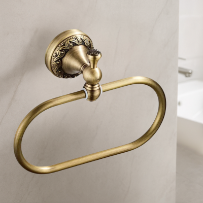 porte serviette salle de bain mural antique semi feuri, oval
