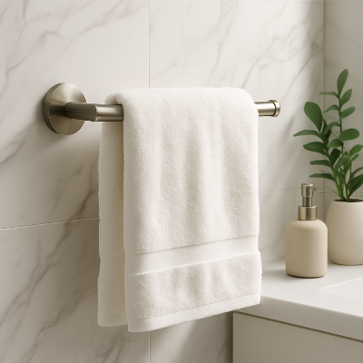 sèche serviette salle de bain en poignée, argenté