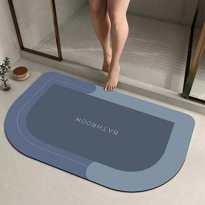 tapis de bain absorbant sol bleu