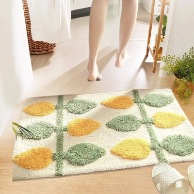 tapis de bain antidérapant, motif nature, élégant