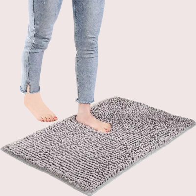tapis de bain coton gris moelleux