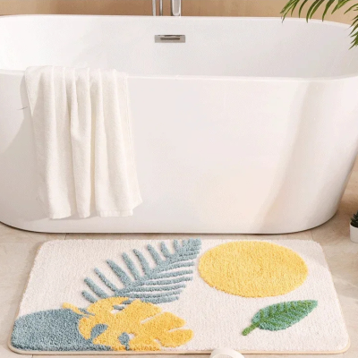 tapis de bain en feuille d'arbre élégant