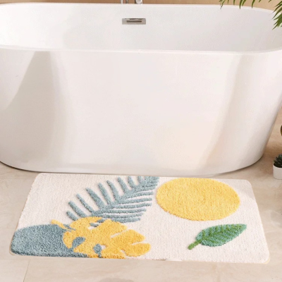 tapis de bain en feuille d'arbre pour sortie de bain