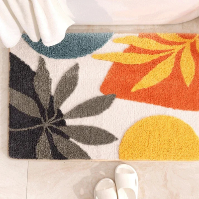 tapis de bain floral beau