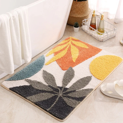 tapis de bain floral douche