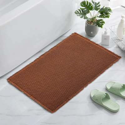 tapis de bain gaufré couleur marron