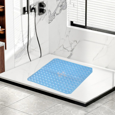 tapis de douche antidérapant bleu clair