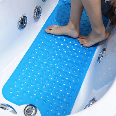 tapis de douche antidérapant doux, de couleur bleu