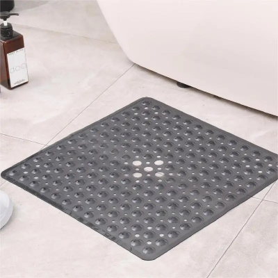 tapis de douche antidérapant carré, noir clair