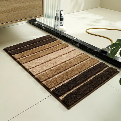 tapis de salle de bain peluche café