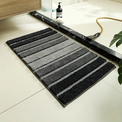 tapis de salle de bain peluche noir