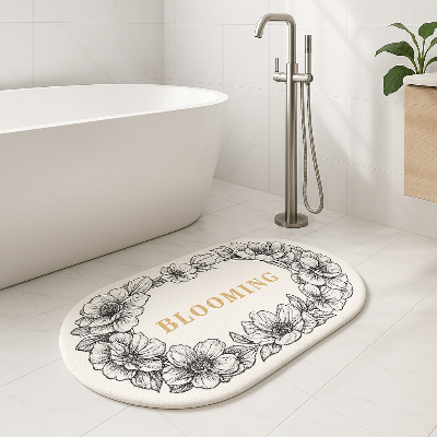 tapis salle de bain floraison