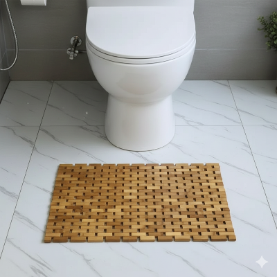 Tapis bambou pour salle de bain multiusage