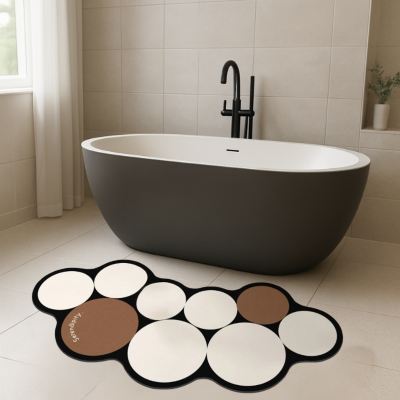 Tapis salle de bain diatomite élégant