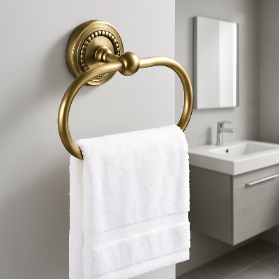 porte serviette salle de bain mural anneau