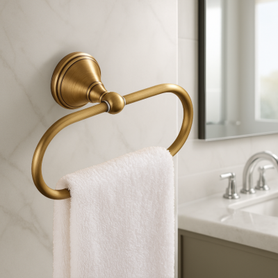 porte serviette salle de bain mural antique lisse oval
