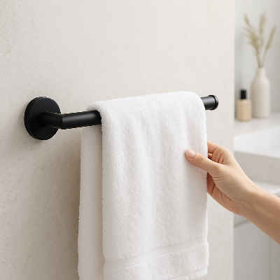 sèche serviette salle de bain en poignée, noir