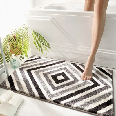 tapis de bain design sortie douche gris