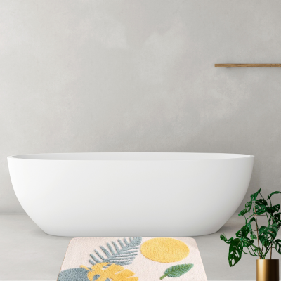 tapis de bain en feuille d'arbre bohème