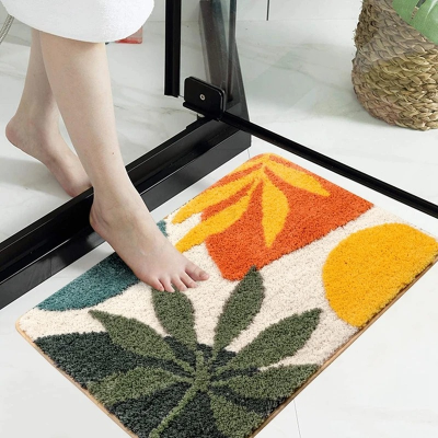 tapis de bain floral