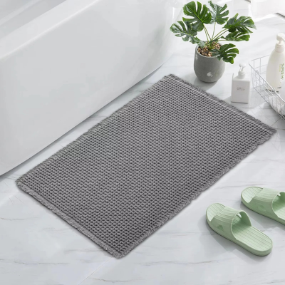 tapis de bain gaufre gris pure