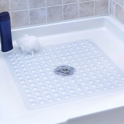 tapis de douche antidérapant blanc transparent