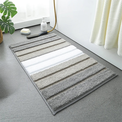 tapis de salle de bain peluche gris