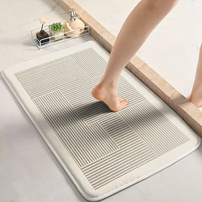 tapis pour salle de bain en flanelle geometrique